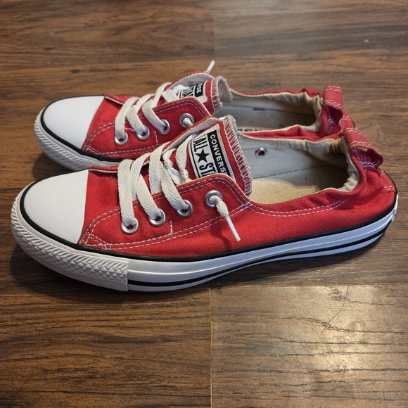 Converse Shoreline Red Low-Top Sneakers Slip On - Picture 3 of 6